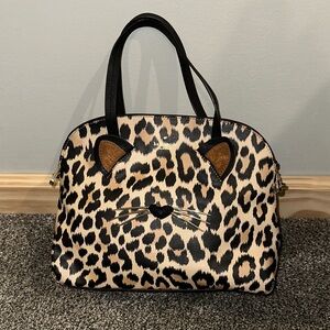 Kate Spade Leopard Print Cat Face Women's Bag crossbody tote